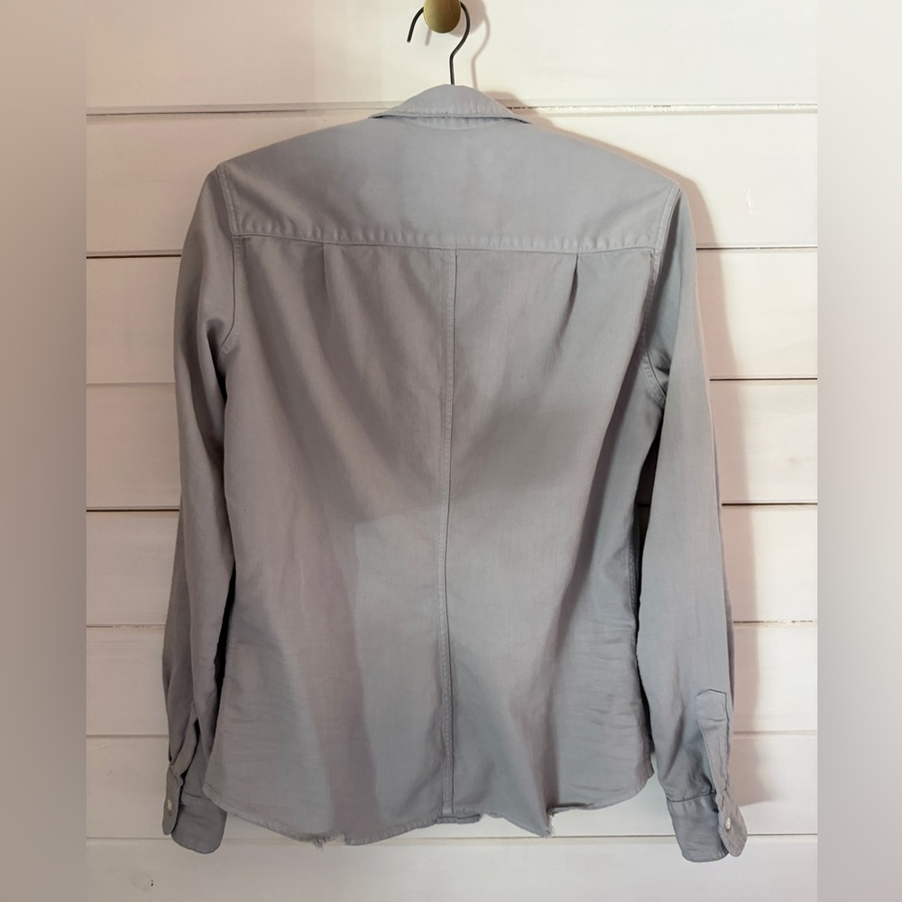 Frank & Eileen Women's Button Up FAMOUS DENIM BARRY Shirt SMALL Grey $268 - Picture 3 of 5